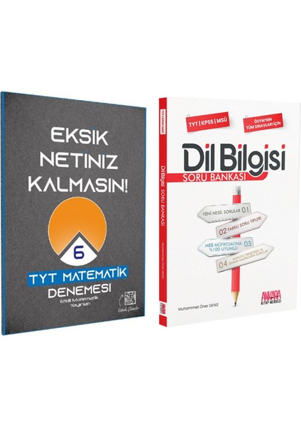 Etkili Matematik 2024 TYT 6 Matematik Denemesi - AKM 2024 TYT KPSS Dil Bilgisi Soru Bankası 2'li Set
