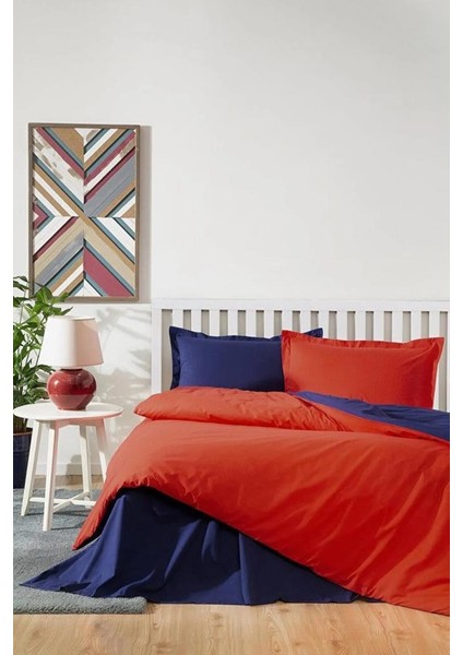 Tek Kişilik Ranforce Nevresim Takımı Colormix Kırmızı Lacivert fiyatları