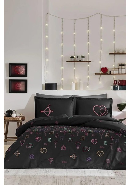 Çift Kişilik Ranforce Nevresim Takımı Gleam Love