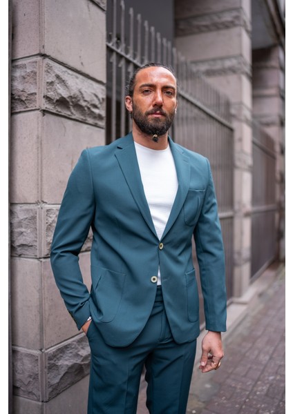 Mono Yaka Torba Cep Slim Fit Takım Elbise