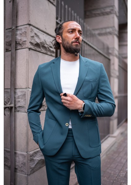Mono Yaka Torba Cep Slim Fit Takım Elbise fiyatları