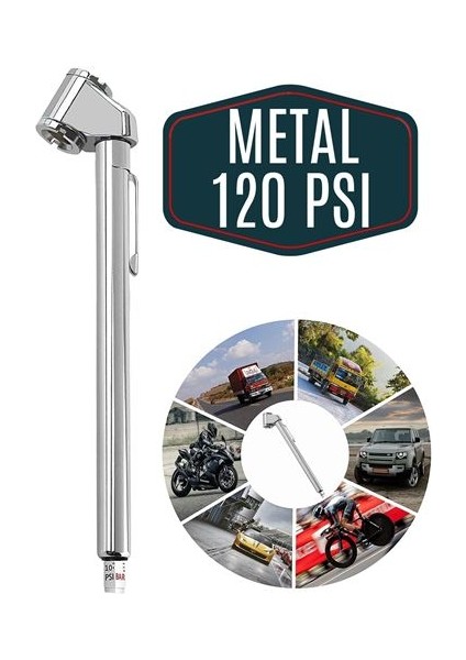 Modacar Metal Kasalı 120 Psi Lastik Hava Ölçme Saati 422456