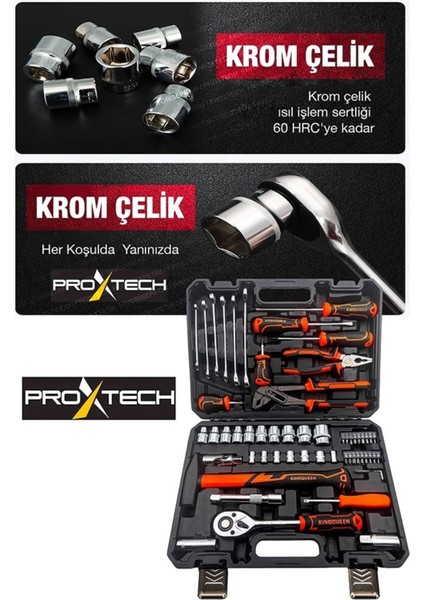 Profesyonel Bakım Onarım Full Paket 58 Parça Lokma Anahtar Takımı 1- 4 ve 1- 2 El Aletleri Seti fırsatları