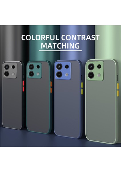 Xiaomi Redmi Note 13 Pro 5g Kılıf Kenarları Renkli Kamera Lens Korumalı Frosted Mat Silikon Kapak