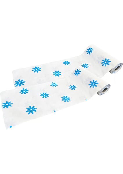 Tek Kullanımlık Masa Örtüsü Mavi Papatya - 100X150CM - 2 Rulo