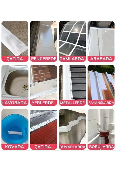 Yüksek Sıcaklık Dayanan Su Geçirmez Çatı Boru Duvar Çatlak Yapışkan Bant Folyo 5 mt x 10 cm