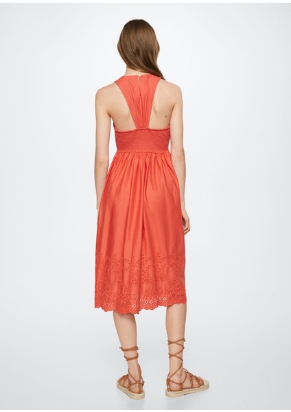 İşlemeli Pamuklu Elbise