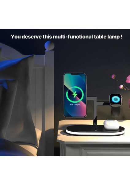Appla Watch Magsafe Airpod Uyumlu 15W ve Gece Lambalı 4in1 Hızlı Şarj Istasyonu modelleri