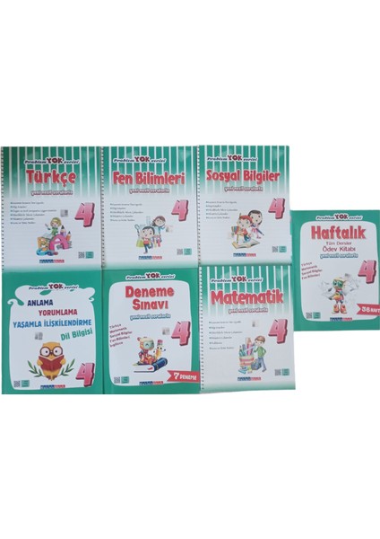 4.Sınıf Türkçe Soru Bankası - Matematik Soru Bankası - Sosyal Bilgiler Soru Bankası - Fen Bilimleri Soru Bankası 7'li Set
