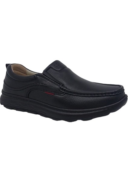 Paggi 1802 Erkek Siyah Hakiki Deri Loafer Ayakkabı