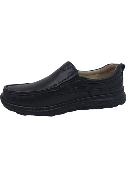 Paggi 1802 Erkek Siyah Hakiki Deri Loafer Ayakkabı