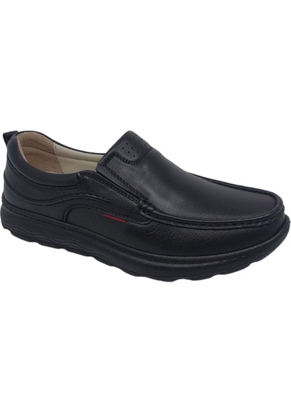 Paggi 1802 Erkek Siyah Hakiki Deri Loafer Ayakkabı