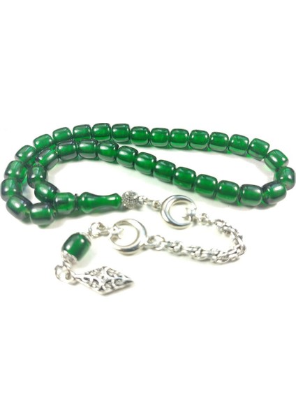 Gümüş Kaplama Püsküllü Çift Zımpara Çift Cilalı Sıkma Kehribar Sertifikalı 4351