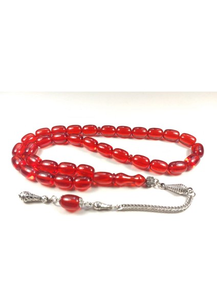 Gümüş Kaplama Püsküllü Alman Zar Kehribar Sertifikalı 4384