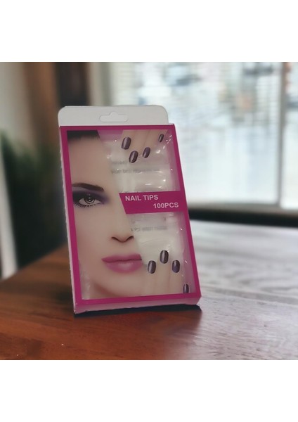 100 Adet Takma Tırnak 2,5 cm Güçlü Abs Plastikten Beyaz Takma Tırnak Kutulu Protez Tırnak