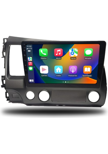 Honda Civic Fd6 Android Carplay Multimedya 2007-2011 4gb Ram + 64GB Hafıza + 8 Çekirdek