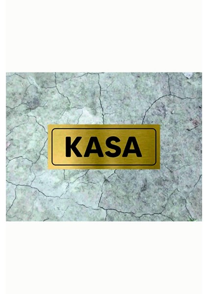 Güneş Lazer Kasa Yazısı Aynalı Gold Pleksi Gold(Altoın) Renk Arkası Yapışkanlı  (20CM x 8cm )