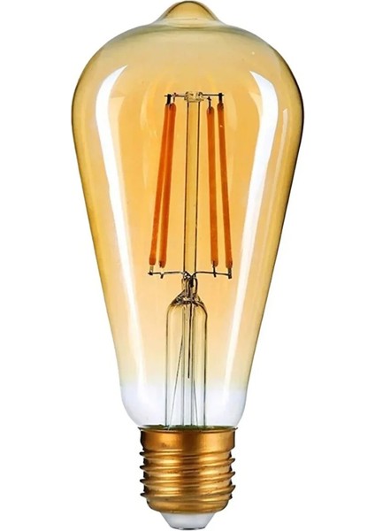 Armut Tipi Ampül Flemanlı Tasarruflu ST64 4W LED Rustik Dekoratif Ampul Vintage Aydınlatma