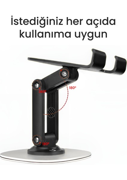 Masa Üstü Tablet ve Telefon Tutucu Stand 3 Kademeli 360 Derece Döndürülebilir