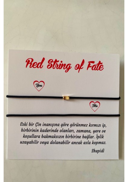 2'li Sevgililer Günü Red String Of Fate Kabala Uzakdoğu Inanış Dilek Şans Bilekliği