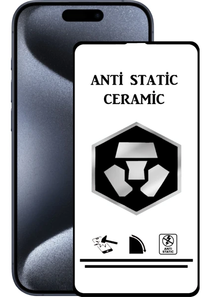 Caseart Apple iPhone 15 Pro Tam Kaplayan Anti Statik Kırılmayan Seramik Nano Esnek Ekran Koruyucu Cam