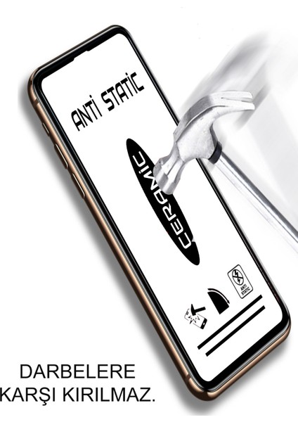 Caseart Apple iPhone 15 Pro Tam Kaplayan Anti Statik Kırılmayan Seramik Nano Esnek Ekran Koruyucu Cam