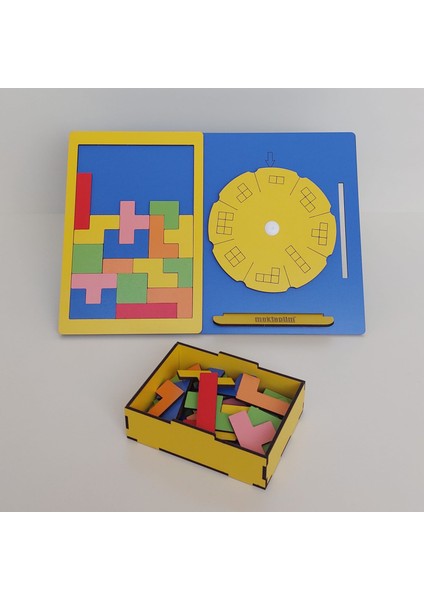 Çevir Bul Takalım Tetris Oyunu Mavi