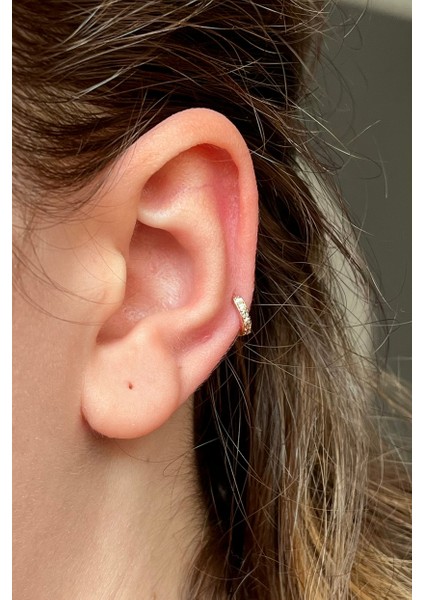 Nature Zirkon Taşlı Rose Gold Renk Halka Piercing