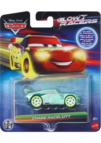 Mattel Disney Pixar Cars Glow Racers Karanlıkta Parlayan Araç ( Chase Racelott )