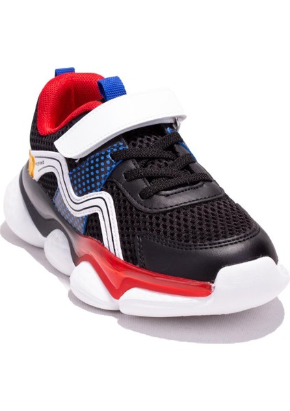 1651 Siyah Kırmızı Günlük Erkek Çocuk Spor Ayakkabı