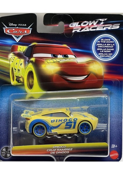 Mattel Disney Pixar Cars Glow Racers Dınoco Cruz Ramirez ( Karanlıkta Parlayan Model )