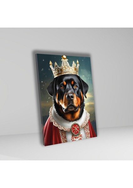 Tekli Dikey Kanvas Duvar Tablosu Kral Kostümlü Labrador Köpek fiyatları
