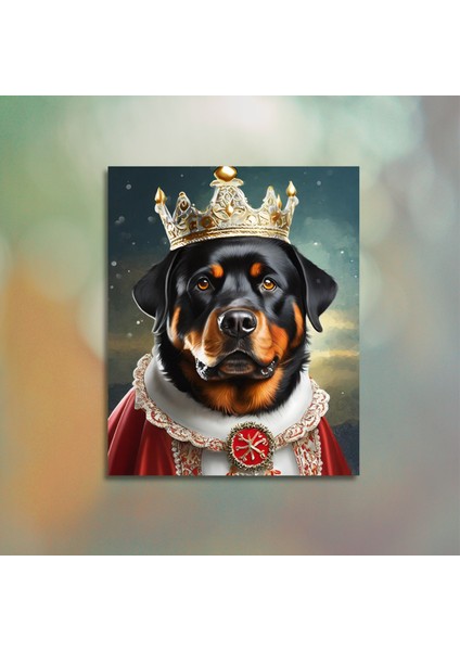 Tekli Dikey Kanvas Duvar Tablosu Kral Kostümlü Labrador Köpek modelleri