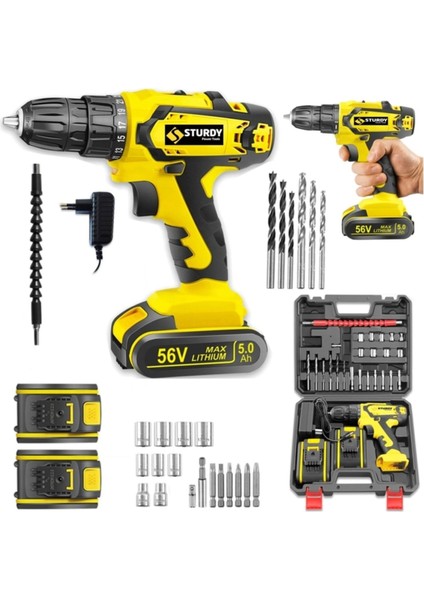 Tekno Trust Li-Ion Akülü Vidalamalar Japon Technology 58V8AH T-Seri Darbeli Metal Şanzuman Şarjlı Çift Akülü Ma