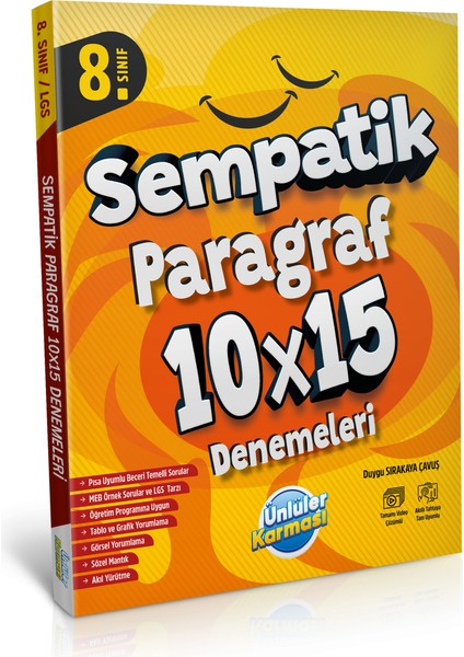 8. Sınıf Paragraf Sempatik 10 x 15 Deneme