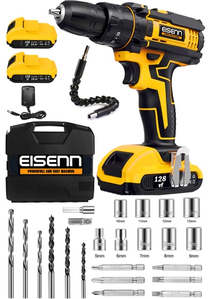 Tekno Trust Takım Çantalı Germany Technology Drive 58 V 8 Ah Çift Akülü Metal Şanzuman Şarjlı Matkap 27 Pcs Set