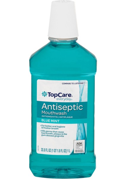 Topcare Antiseptic Mouthwash Ağız Çalkalama Suyu Blue Mint 1 Litre