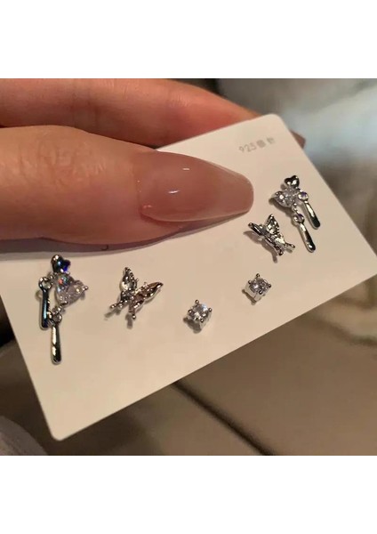 Gümüş Kaplama Küpe Seti