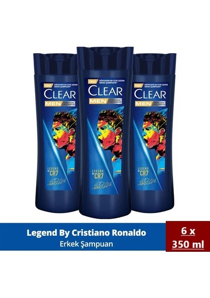 Men Kepeğe Karşı Etkili Şampuan Legend By Cr7 350 ml x 6 Adet