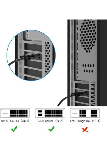 DVI To DVI Monitör Ekran Kablosu 1.5 Metre Ara Bağlantı Dvi-D 24+1 4577