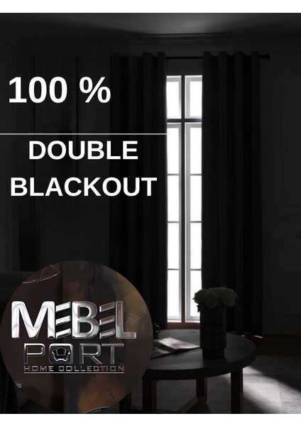 Sarı Double Blackout 100% Karartma Kuş Gözü Dikim (Iki Kanat)