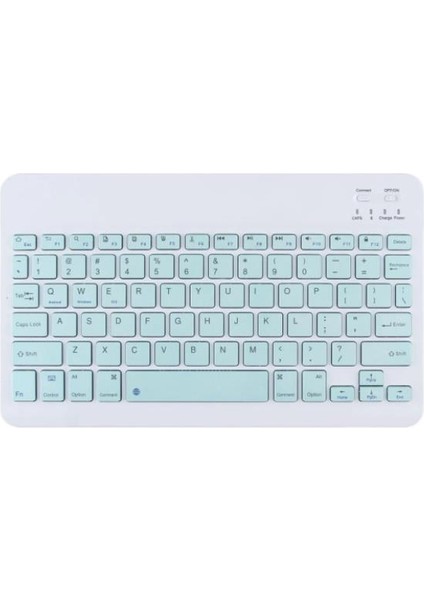 Samsung Galaxy Tab Active 3 T577 8" Uyumlu Kablosuz Bluetooth Şarjlı Mini Q Klavye Mouse Set - Mavi