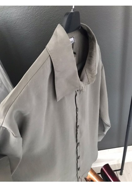 Haki Yeşil Renk Modal Kadın Gömlek indirimleri