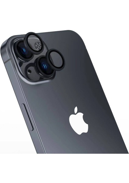 Apple iPhone 15 Plus Uyumlu Cl-15 Parmak Izi Bırakmayan Anti-Reflective Kamera Lens Koruyucu-Siy