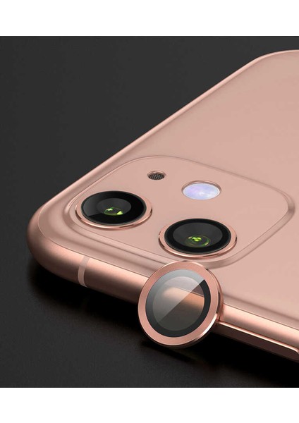 Apple iPhone 12 Mini Uyumlu Cl-07 Kamera Lens Koruyucu-Rose Gold