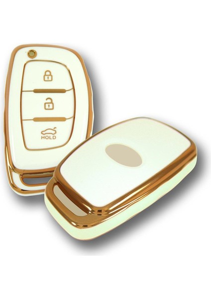 RenkStore Hyundai 13-18 IX35 Tucson Smart 3 Buton Beyaz Silikon Oto Anahtar Kılıfı