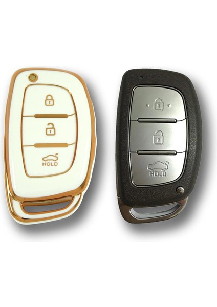 RenkStore Hyundai 13-18 IX35 Tucson Smart 3 Buton Beyaz Silikon Oto Anahtar Kılıfı fırsatları