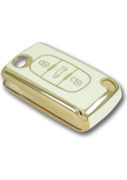 RenkStore Peugeot 307 Citroen C8 3 Buton Sustalı Beyaz Silikon Oto Anahtar Kılıfı fiyatları