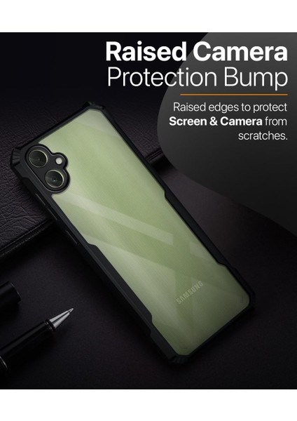 Galaxy A05 Kılıf Darbe Önleyici 3D Kamera Korumalı Arkası Sararmaz Sert Şeffaf Kenarları Silikon Kapak