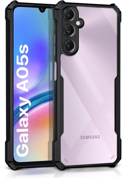 Galaxy A05S Kılıf Darbe Önleyici 3D Kamera Korumalı Arkası Sararmaz Sert Şeffaf Kenarları Silikon Kapak